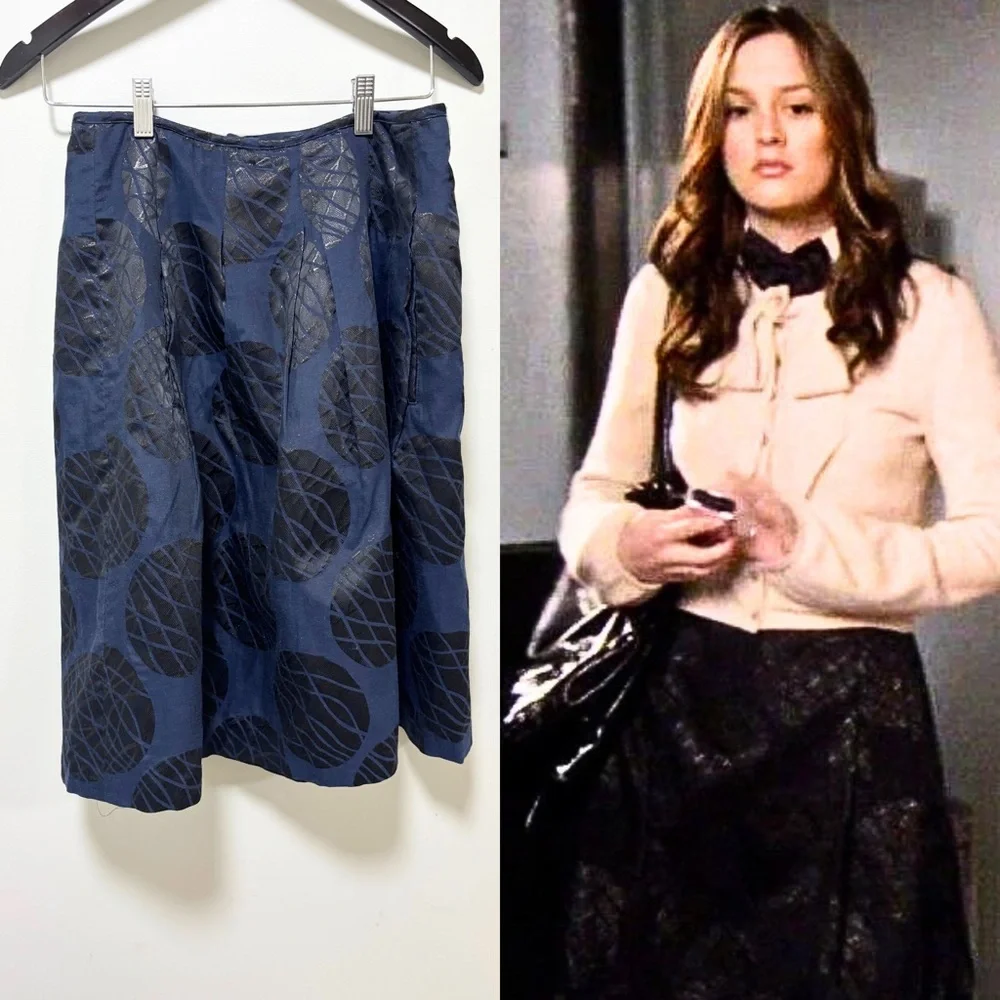 ASO Blair Waldorf in Gossip Girl Vince Blue Skirt Size 8